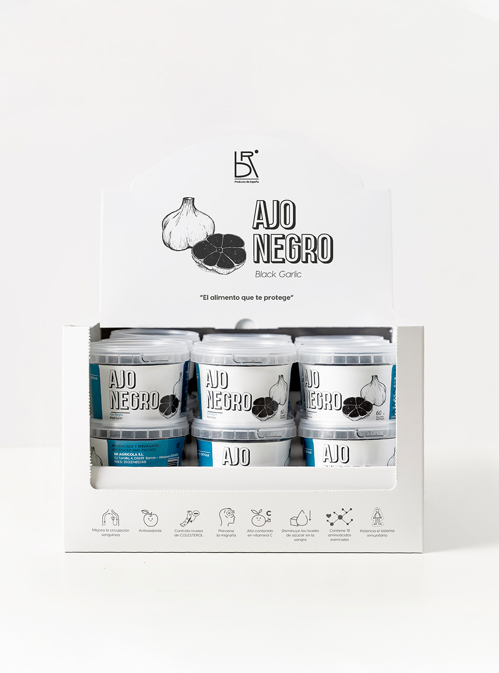 ajo negro – caja de 18 botes 60gr